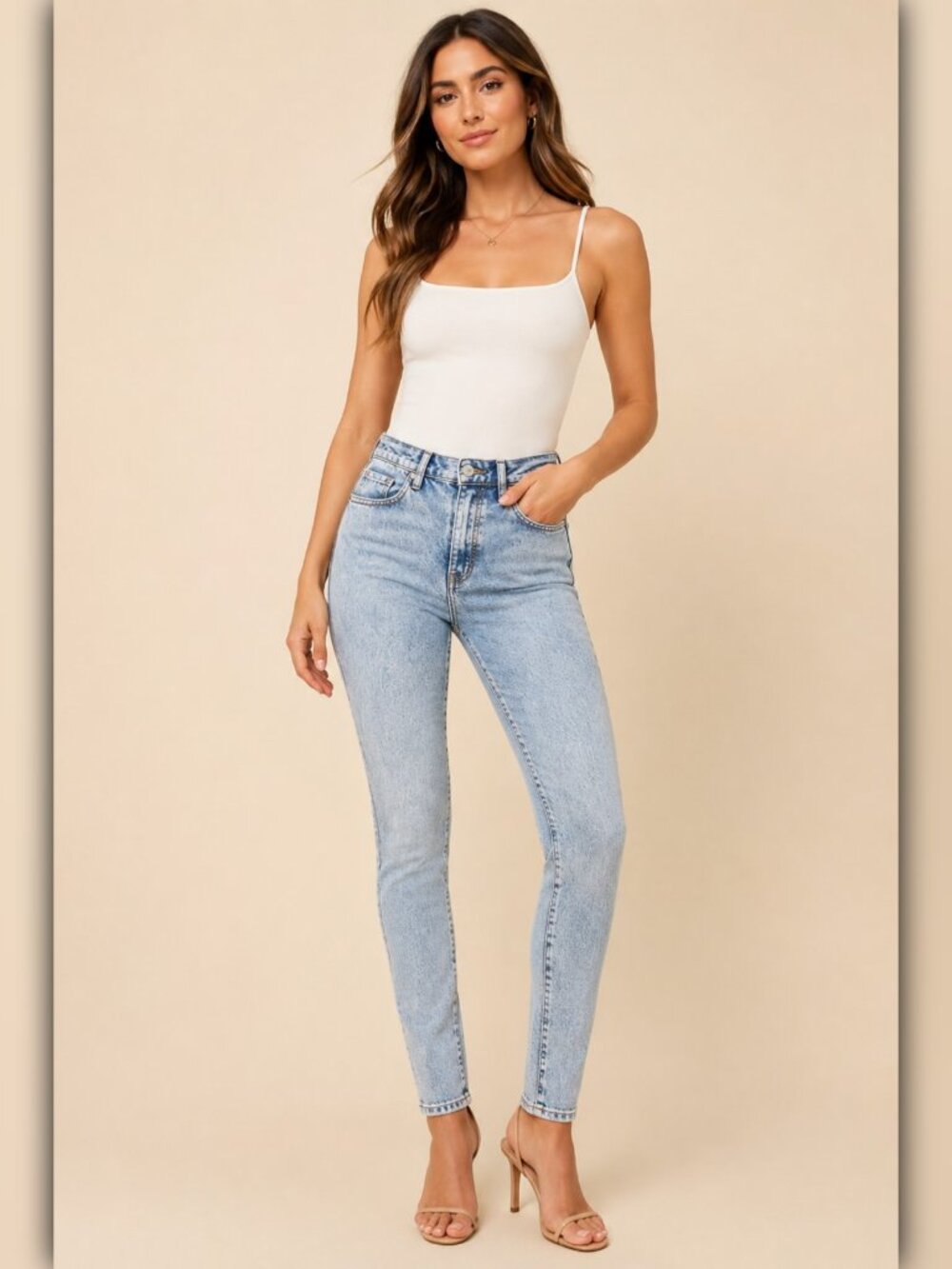 A152 • Light Wash High Rise Skinny Jeans